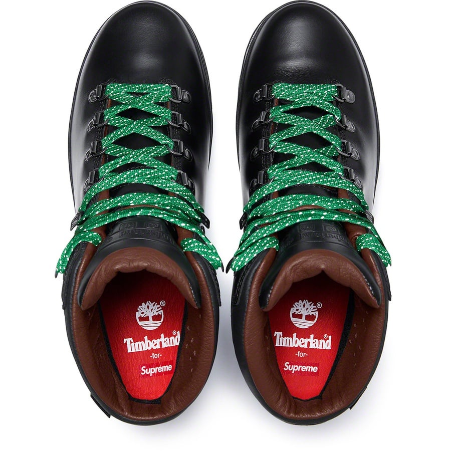 Details on Supreme Timberland World Hiker Front Country Boot Black from fall winter
                                                    2018 (Price is $248)