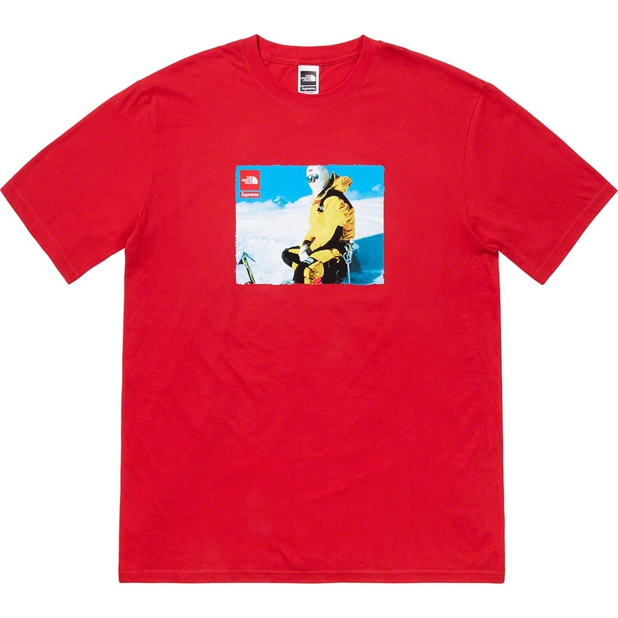 Details on Supreme The North Face Photo Tee Red from fall winter
                                                    2018 (Price is $54)
