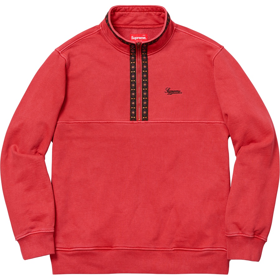 Details on Overdyed Half Zip Sweatshirt Red from fall winter
                                                    2018 (Price is $148)