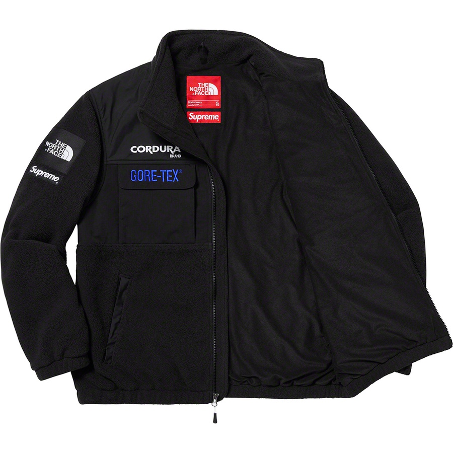 Details on Supreme The North Face Expedition Fleece Jacket Black from fall winter
                                                    2018 (Price is $328)