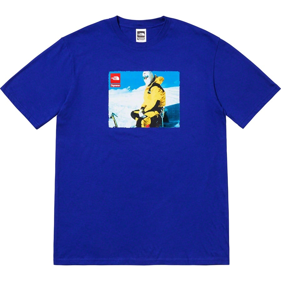Details on Supreme The North Face Photo Tee Royal from fall winter
                                                    2018 (Price is $54)