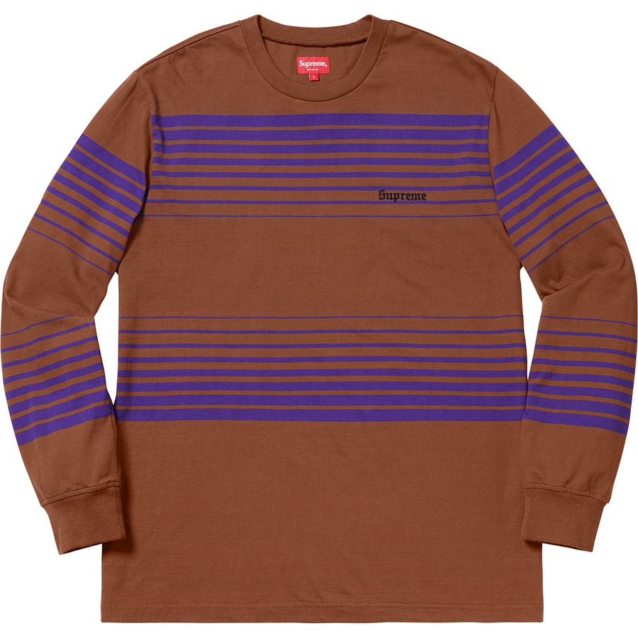 Details on Fade Stripe L S Top Brown from fall winter
                                                    2018 (Price is $98)