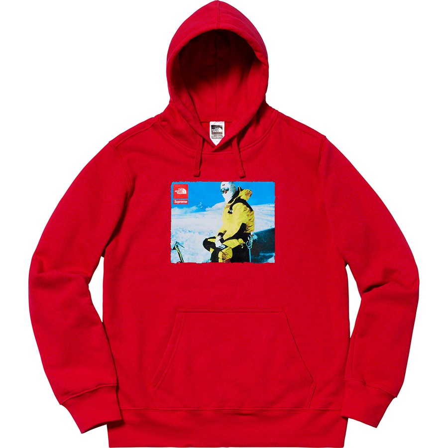 Details on Supreme The North Face Photo Hooded Sweatshirt Red from fall winter
                                                    2018 (Price is $138)