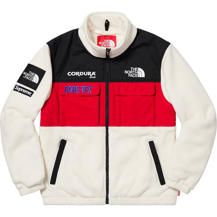 Details on Supreme The North Face Expedition Fleece Jacket White from fall winter
                                                    2018 (Price is $328)