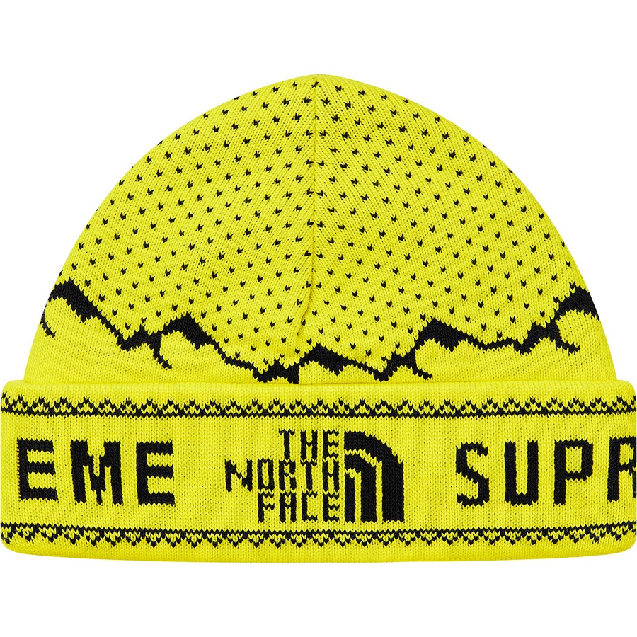Details on Supreme The North Face Fold Beanie Sulphur from fall winter
                                                    2018 (Price is $40)