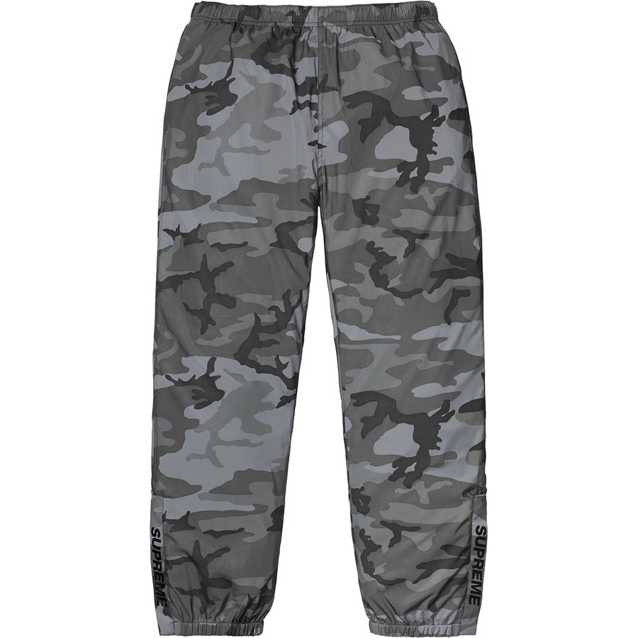 Details on Reflective Camo Warm Up Pant Snow Camo from fall winter 2018 (Price is $178)