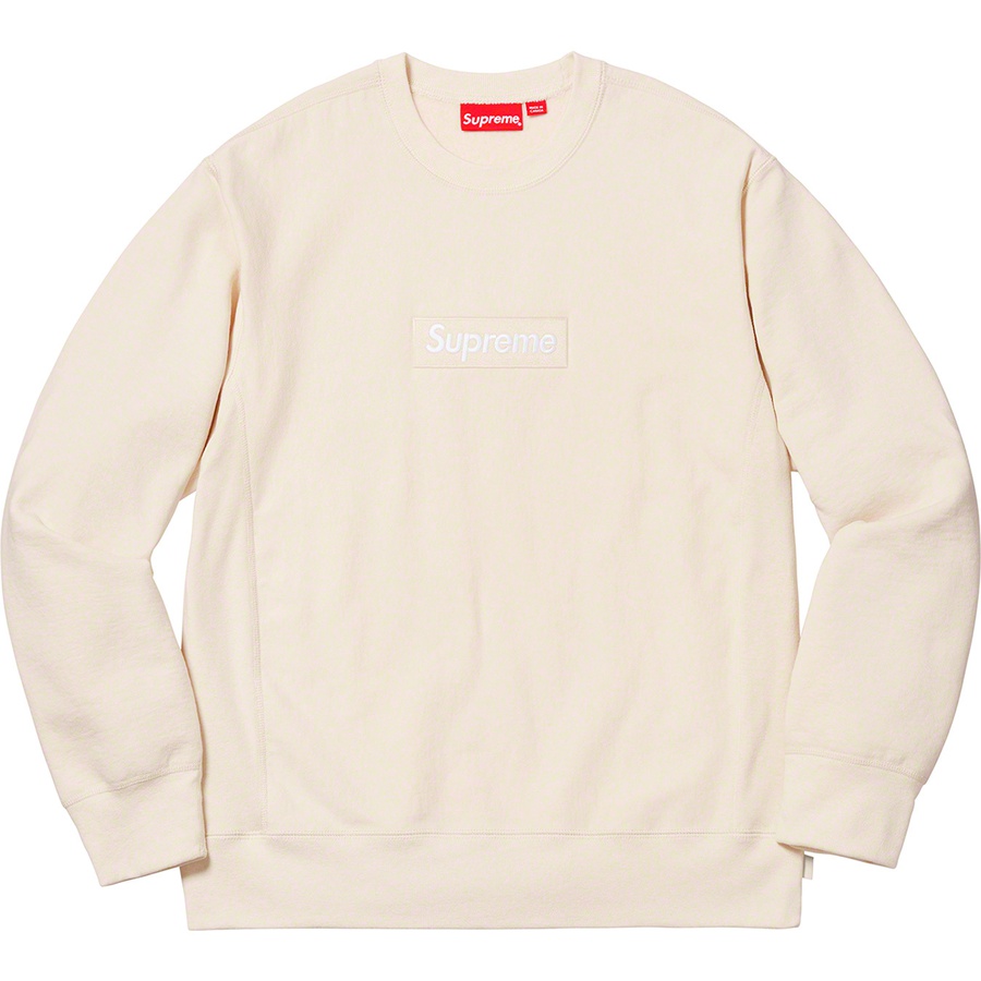 Details on Box Logo Crewneck Natural from fall winter
                                                    2018 (Price is $158)