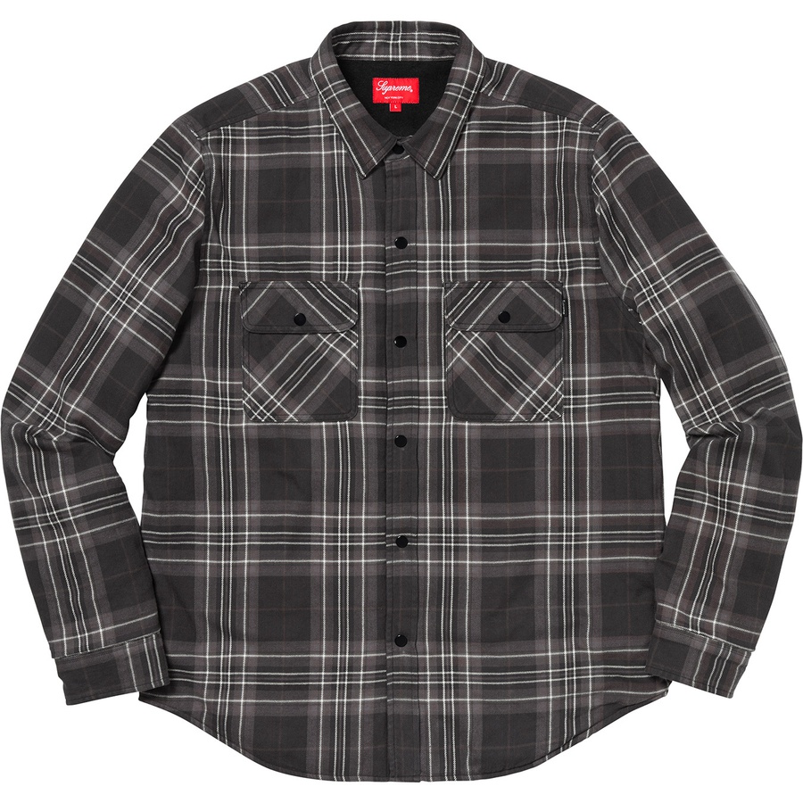 Details on Pile Lined Plaid Flannel Shirt Black from fall winter 2018 (Price is $138)