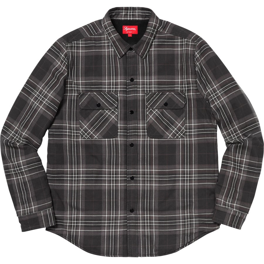 Details on Pile Lined Plaid Flannel Shirt Black from fall winter
                                                    2018 (Price is $138)