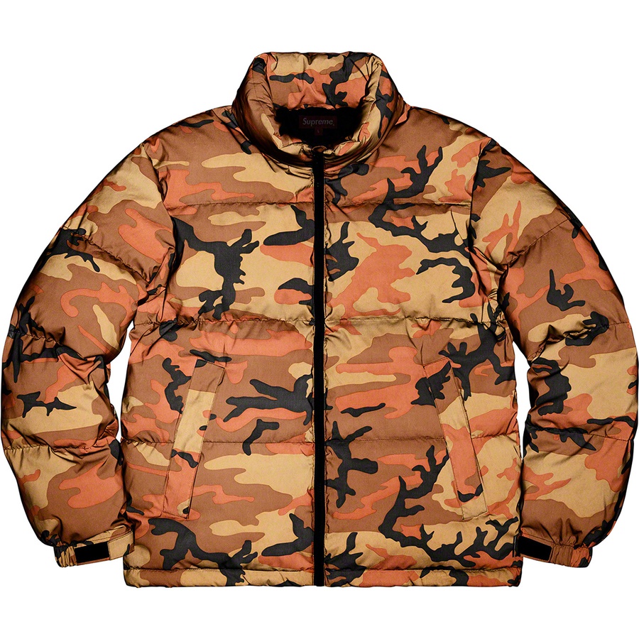 Details on Reflective Camo Down Jacket Orange Camo from fall winter
                                                    2018 (Price is $348)