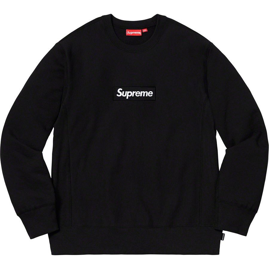 Details on Box Logo Crewneck Black from fall winter
                                                    2018 (Price is $158)