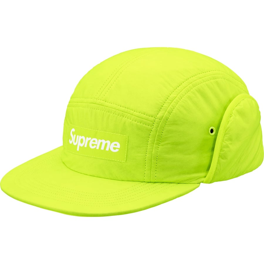 Details on PrimaLoft Earflap Camp Cap Fluorescent Yellow from fall winter 2018 (Price is $60)