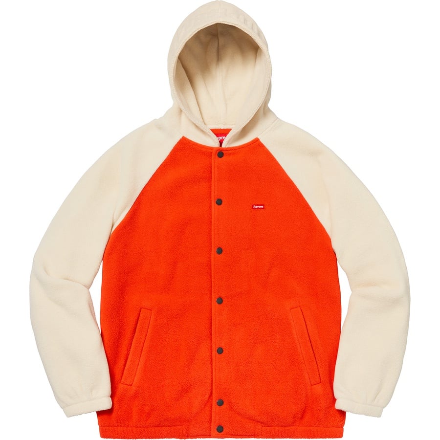 Details on Polartec Hooded Raglan Jacket Orange from fall winter
                                                    2018 (Price is $178)