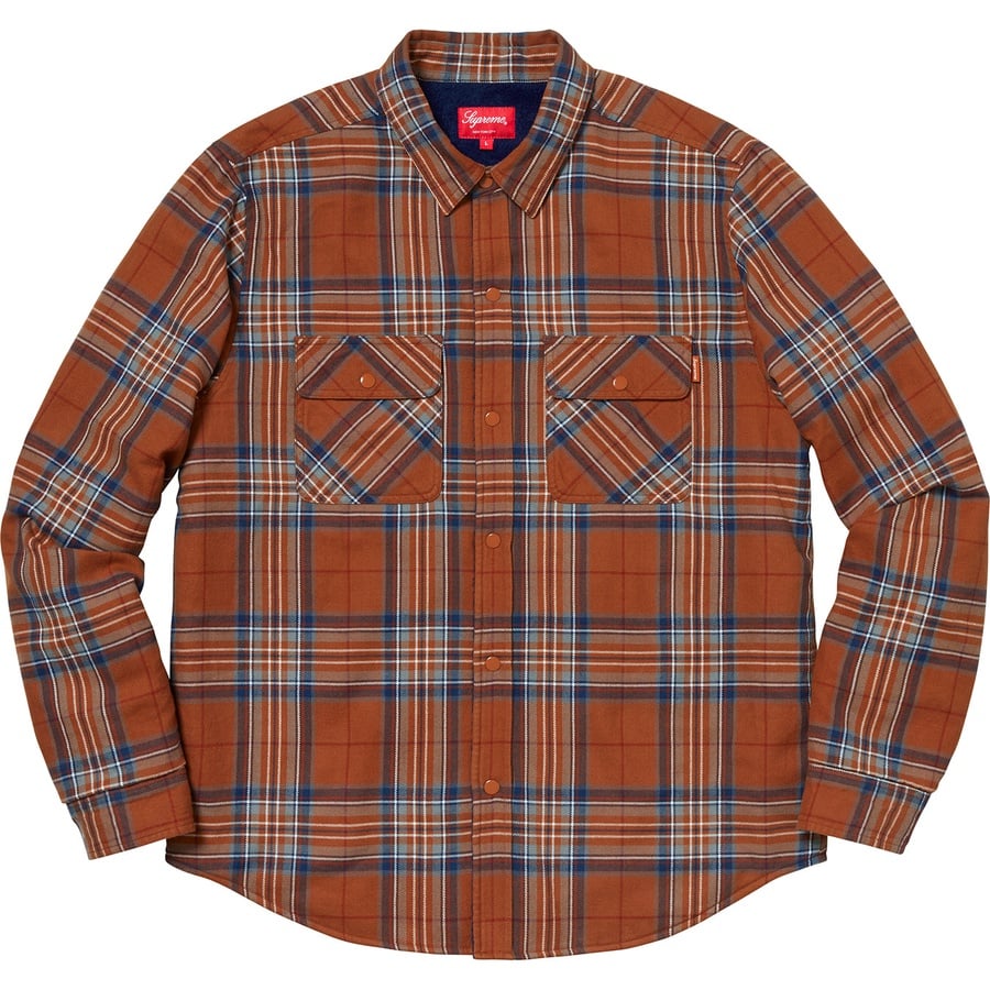 Details on Pile Lined Plaid Flannel Shirt Rust from fall winter
                                                    2018 (Price is $138)