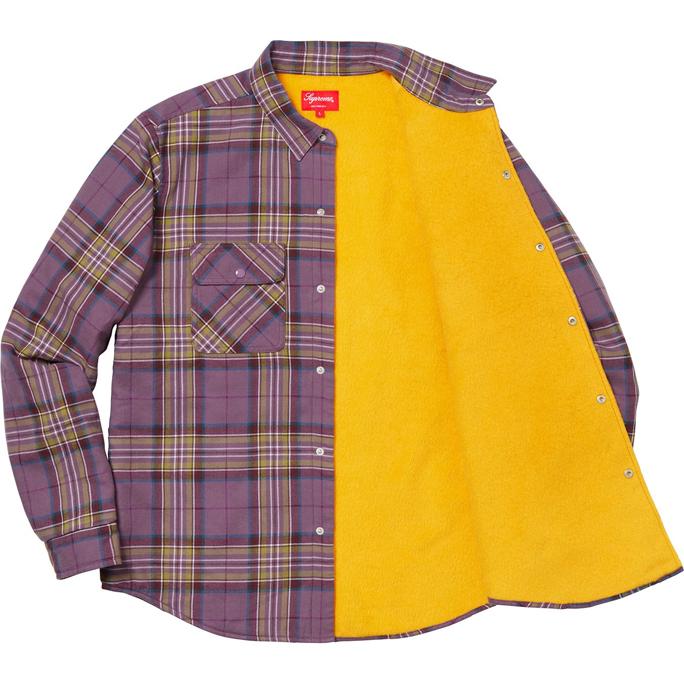 Pile Lined Plaid Flannel Shirt - fall winter 2018 - Supreme