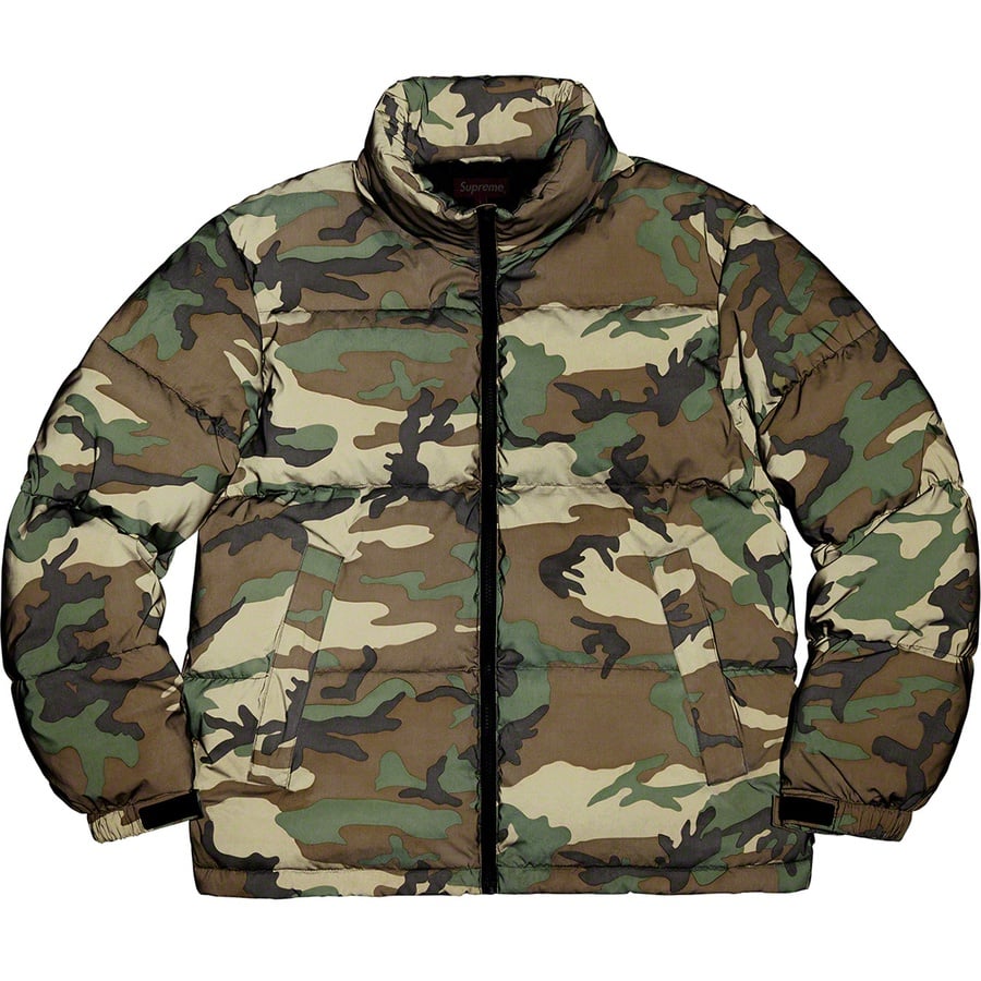 Details on Reflective Camo Down Jacket Woodland Camo from fall winter
                                                    2018 (Price is $348)