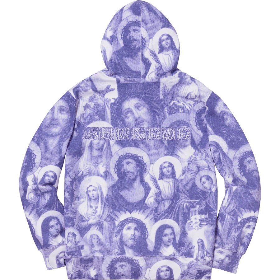 Details on Jesus and Mary Hooded Sweatshirt Purple from fall winter
                                                    2018 (Price is $178)