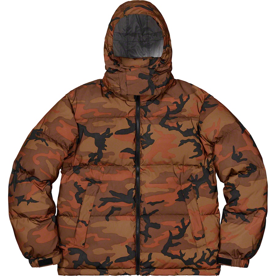 Details on Reflective Camo Down Jacket Orange Camo from fall winter
                                                    2018 (Price is $348)