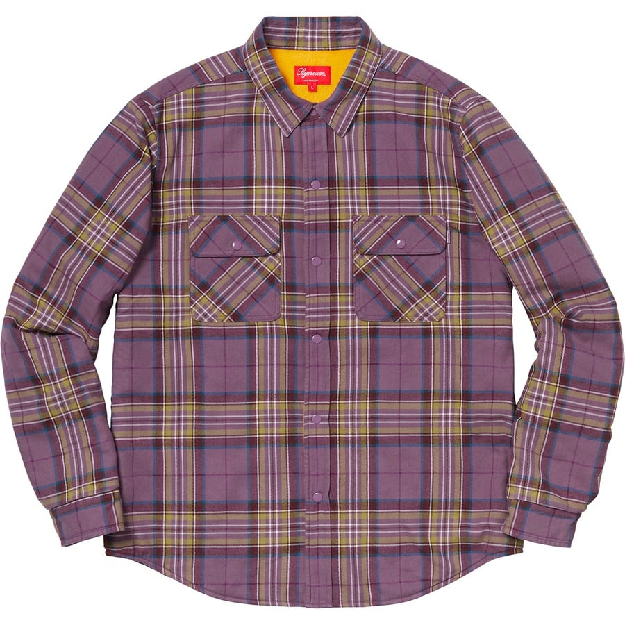 Details on Pile Lined Plaid Flannel Shirt Dusty Purple from fall winter
                                                    2018 (Price is $138)