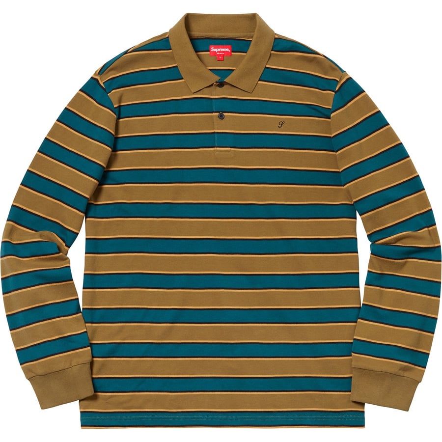 Details on Striped L S Polo Gold from fall winter
                                                    2018 (Price is $110)