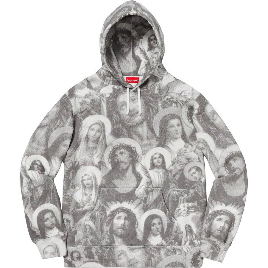 Details on Jesus and Mary Hooded Sweatshirt Dark Grey from fall winter
                                                    2018 (Price is $178)