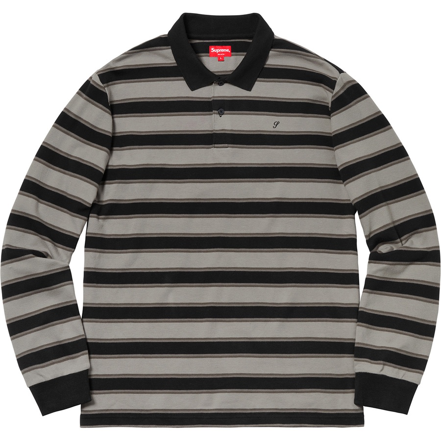 Details on Striped L S Polo Black from fall winter 2018 (Price is $110)