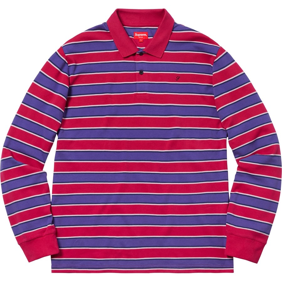 Details on Striped L S Polo Magenta from fall winter
                                                    2018 (Price is $110)