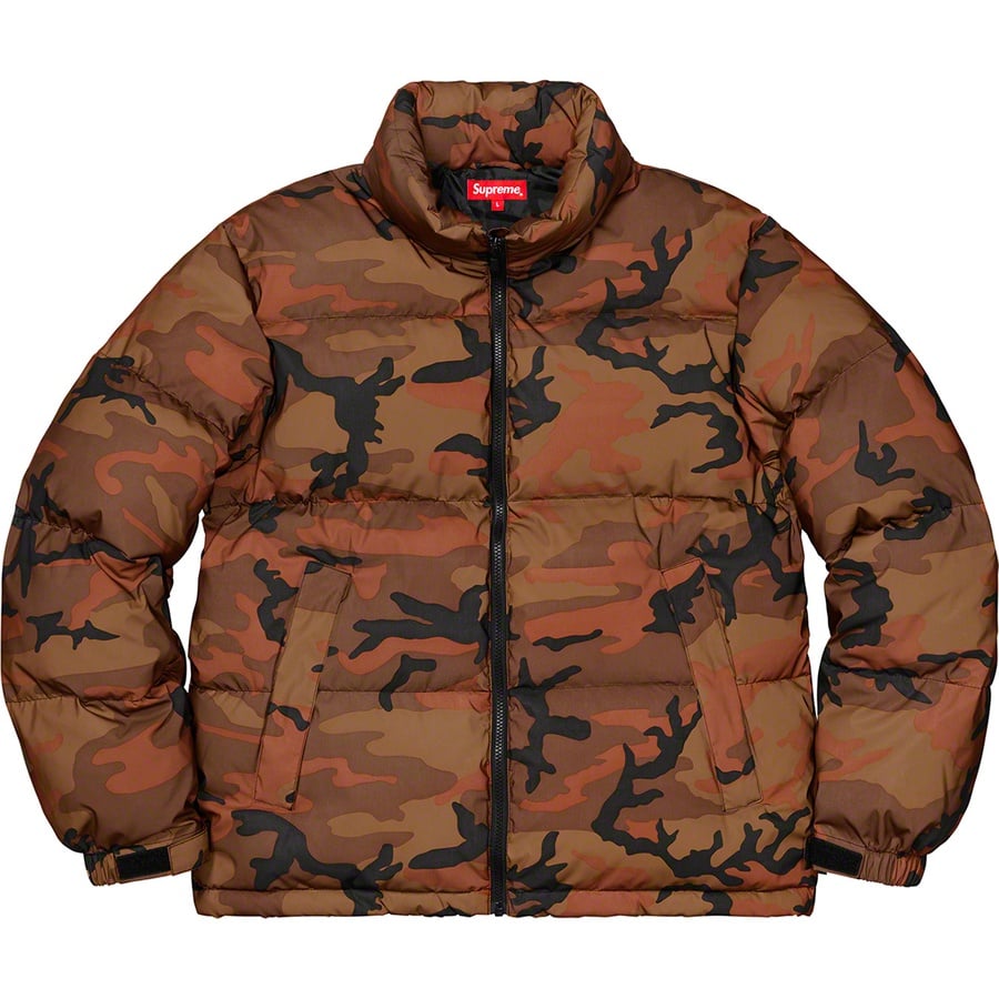 Details on Reflective Camo Down Jacket Orange Camo from fall winter
                                                    2018 (Price is $348)