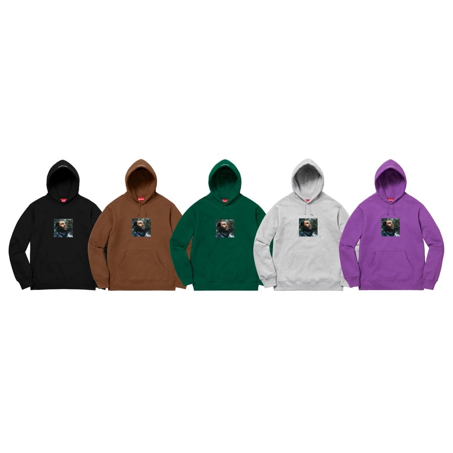 Details on Marvin Gaye Hooded Sweatshirt from fall winter 2018 (Price is $178)
