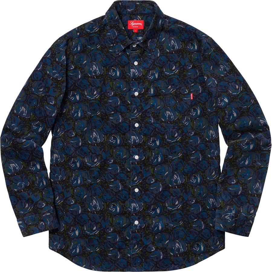 Details on Roses Corduroy Shirt Blue from fall winter 2018 (Price is $128)