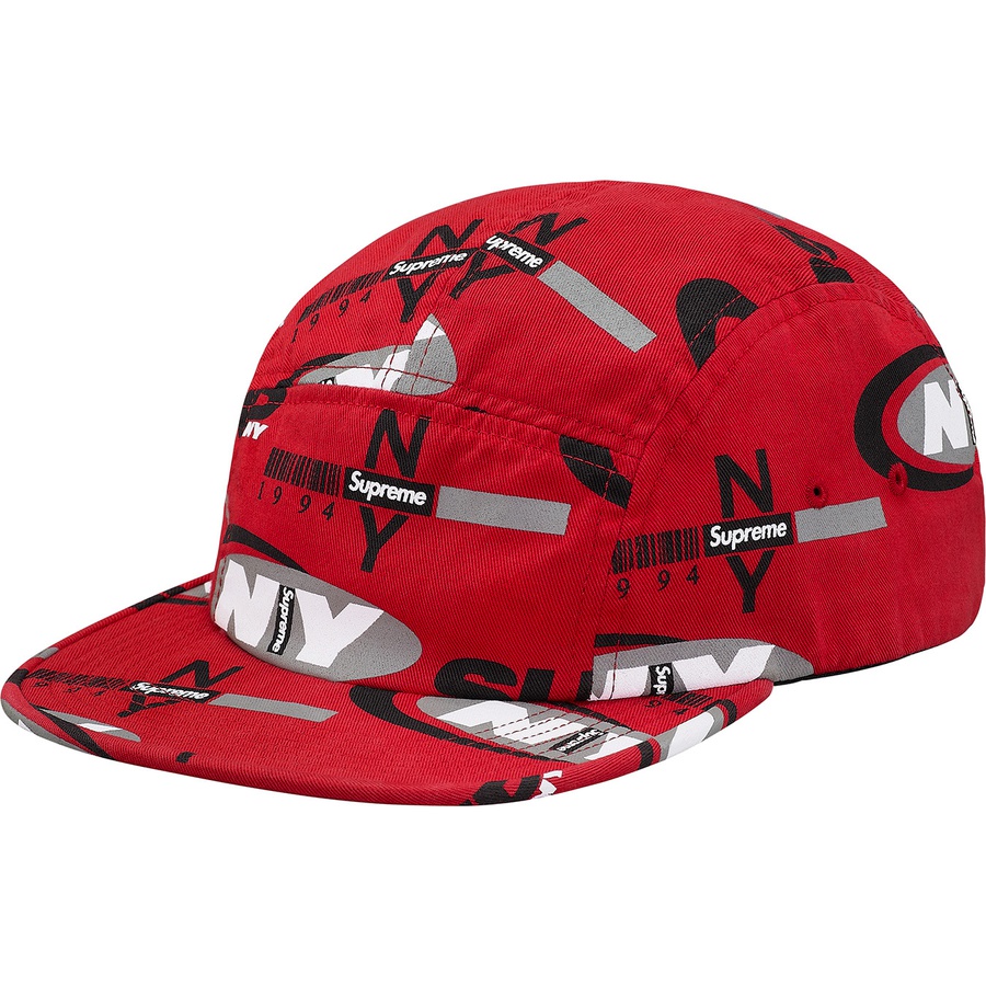 Details on Supreme NY Camp Cap Red from fall winter 2018 (Price is $48)
