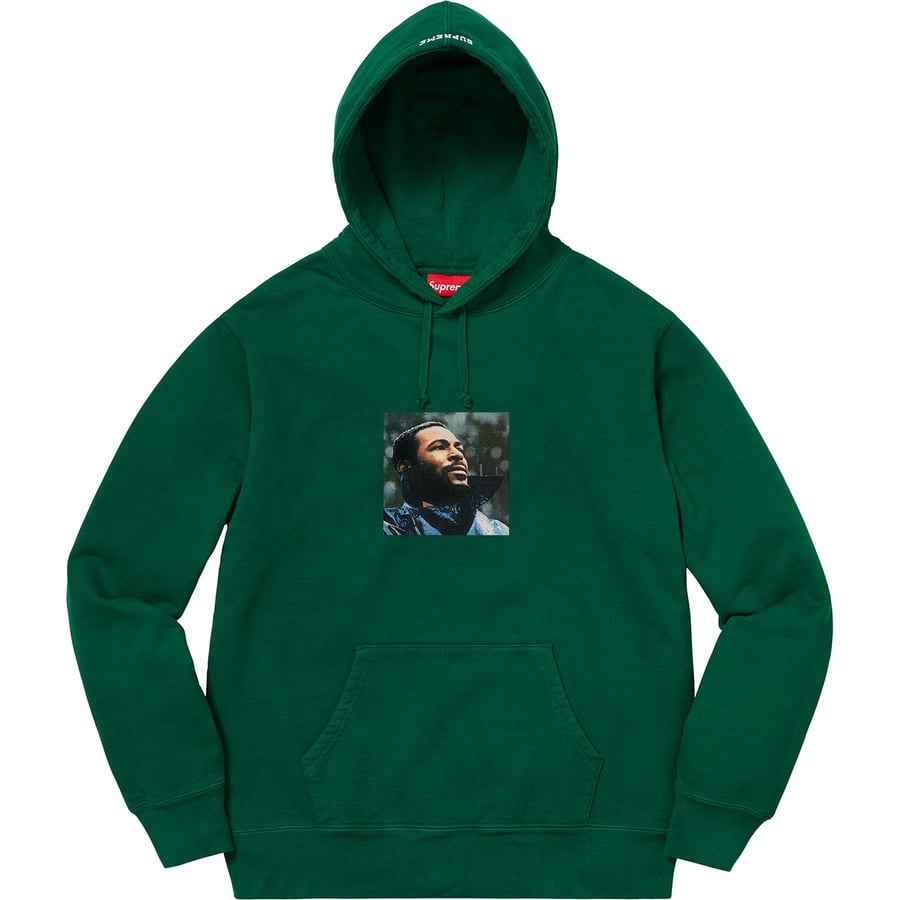 Details on Marvin Gaye Hooded Sweatshirt Dark Green from fall winter
                                                    2018 (Price is $178)