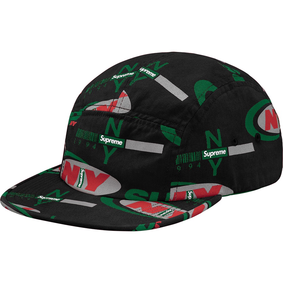 Details on Supreme NY Camp Cap Black from fall winter 2018 (Price is $48)