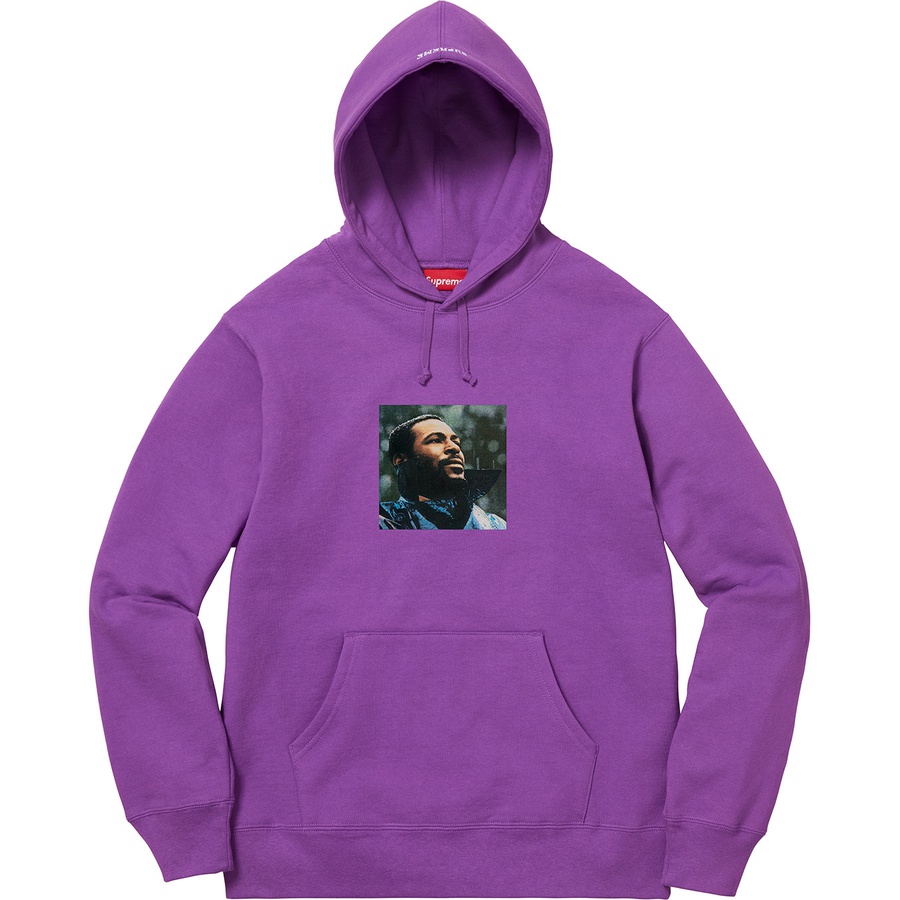 Details on Marvin Gaye Hooded Sweatshirt Violet from fall winter 2018 (Price is $178)