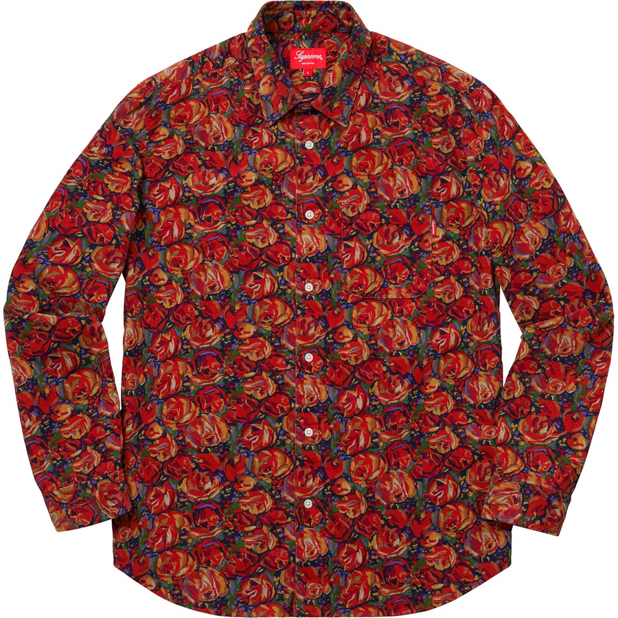 Details on Roses Corduroy Shirt Red from fall winter 2018 (Price is $128)