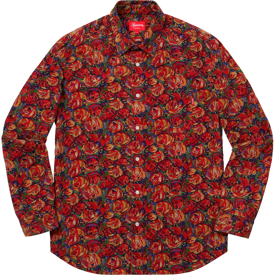 Details on Roses Corduroy Shirt Red from fall winter
                                                    2018 (Price is $128)