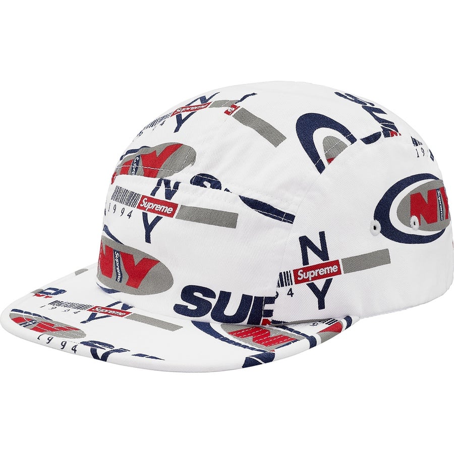 Details on Supreme NY Camp Cap White from fall winter
                                                    2018 (Price is $48)