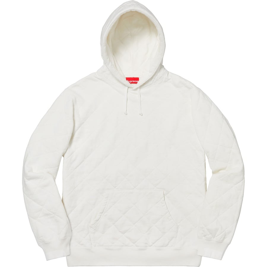 Details on Quilted Hooded Sweatshirt White from fall winter
                                                    2018 (Price is $158)