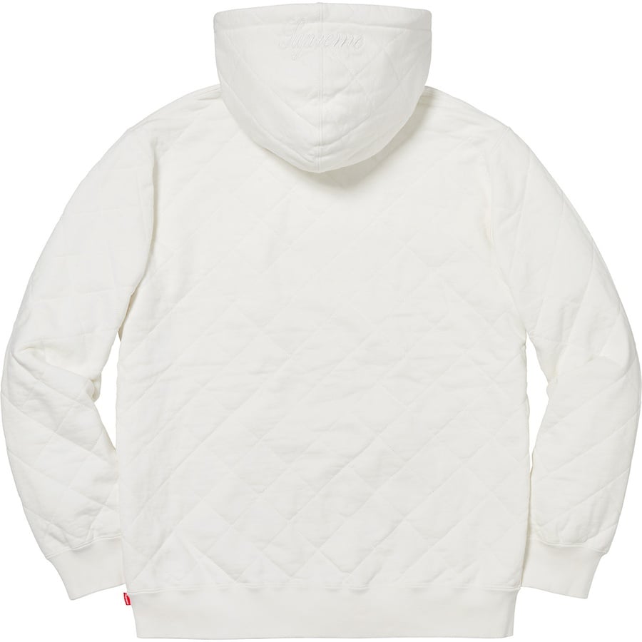 Details on Quilted Hooded Sweatshirt White from fall winter 2018 (Price is $158)