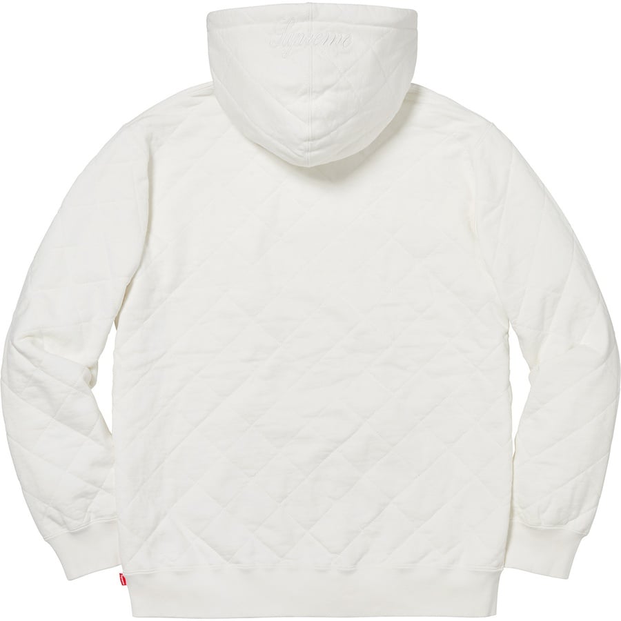 Details on Quilted Hooded Sweatshirt White from fall winter
                                                    2018 (Price is $158)