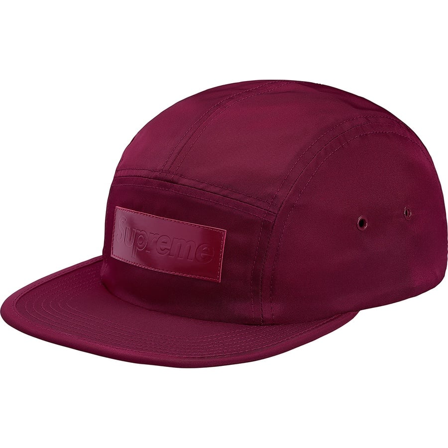 Details on Patent Leather Patch Camp Cap Plum from fall winter
                                                    2018 (Price is $48)