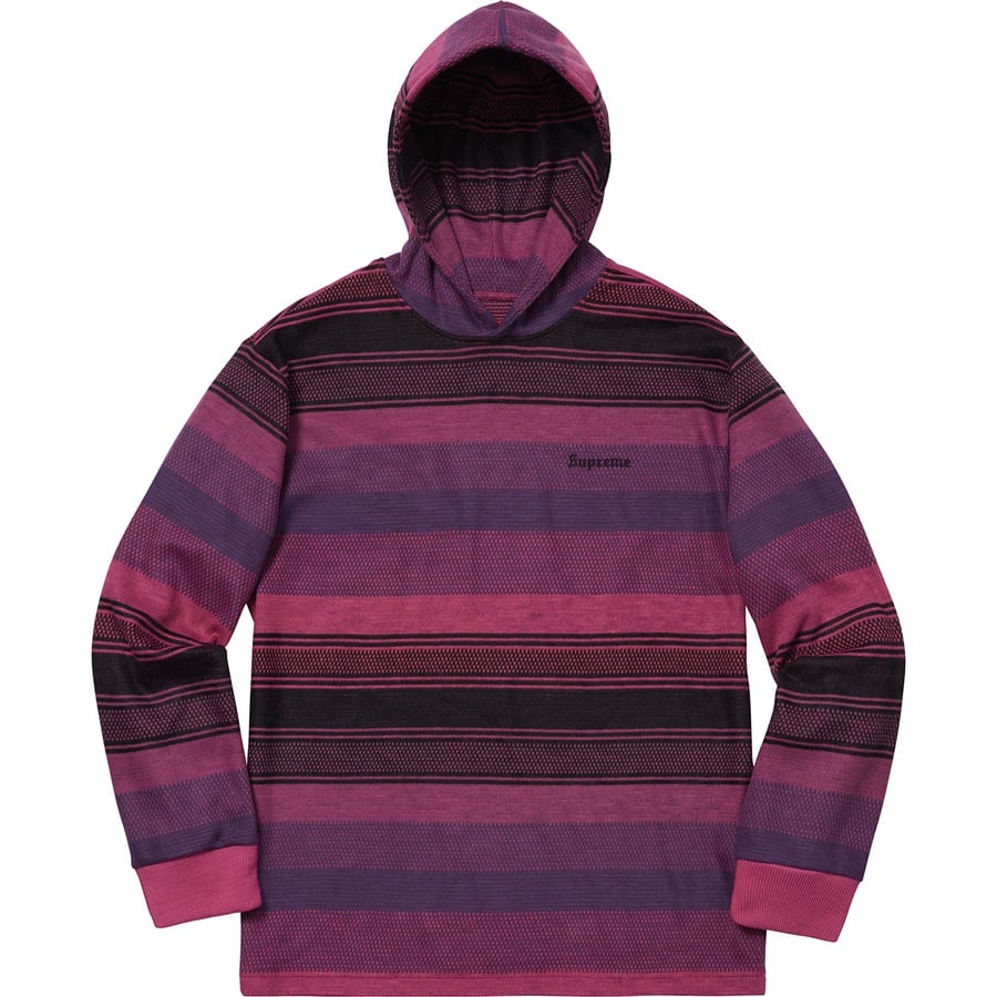 Details on Knit Stripe Hooded L S Top Pink from fall winter
                                                    2018 (Price is $138)