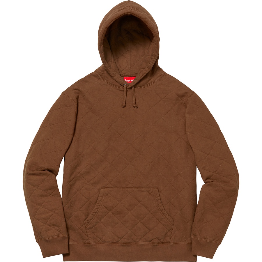 Details on Quilted Hooded Sweatshirt Brown from fall winter 2018 (Price is $158)