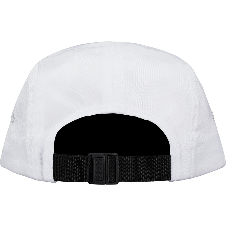 Details on Patent Leather Patch Camp Cap White from fall winter 2018 (Price is $48)