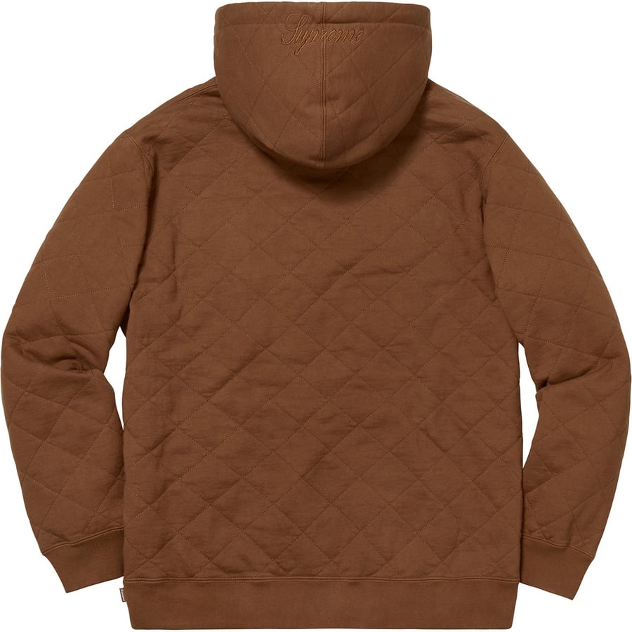 Details on Quilted Hooded Sweatshirt Brown from fall winter 2018 (Price is $158)