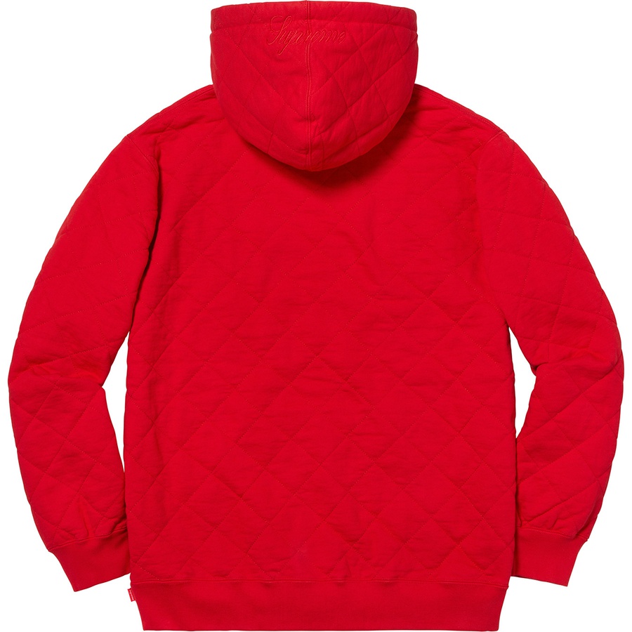 Details on Quilted Hooded Sweatshirt Red from fall winter 2018 (Price is $158)