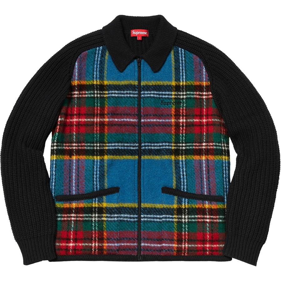 Details on Plaid Front Zip Sweater Black from fall winter 2018 (Price is $198)