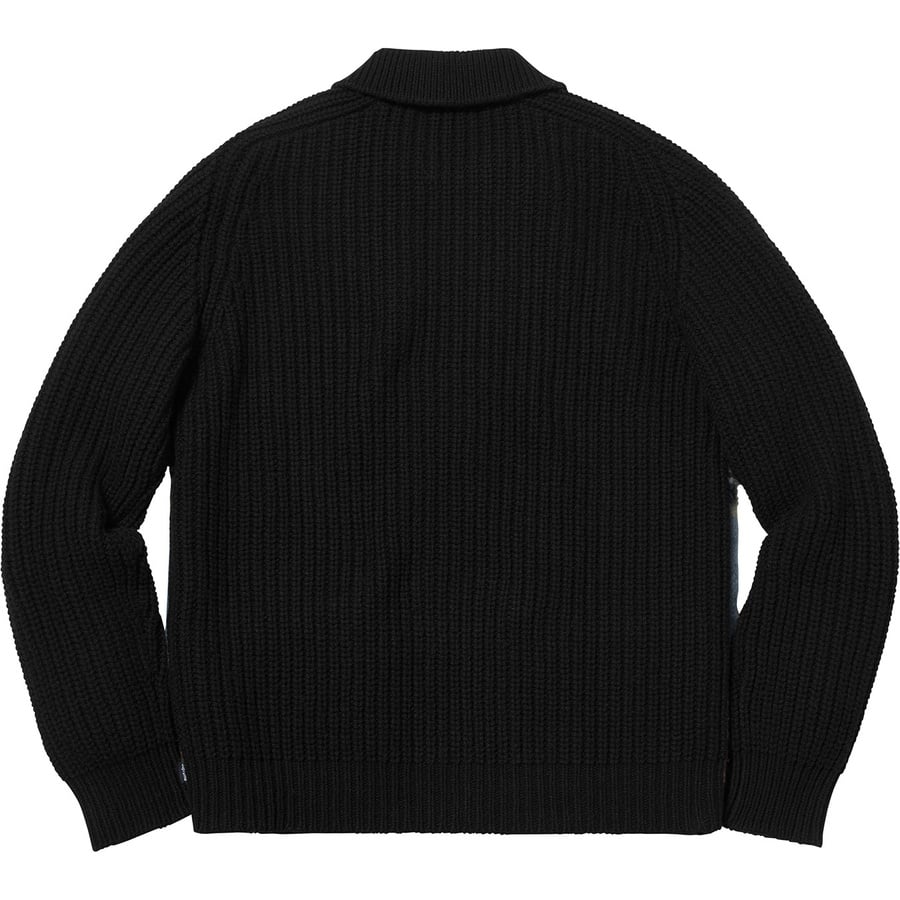 Details on Plaid Front Zip Sweater Black from fall winter 2018 (Price is $198)