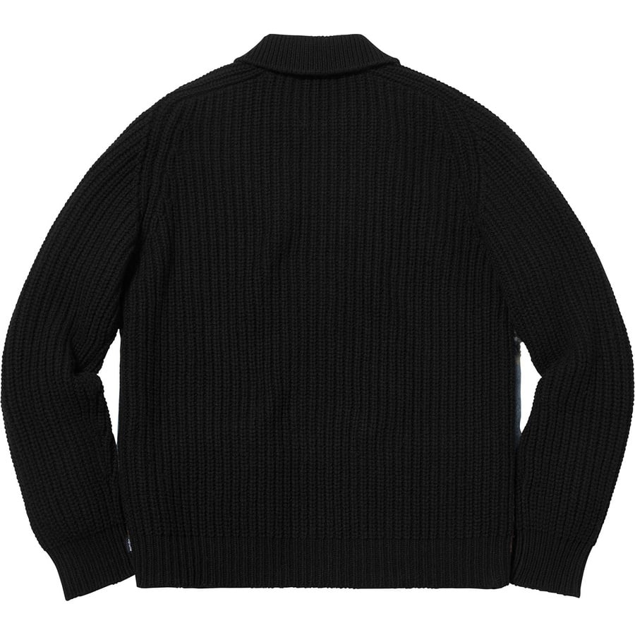 Details on Plaid Front Zip Sweater Black from fall winter
                                                    2018 (Price is $198)