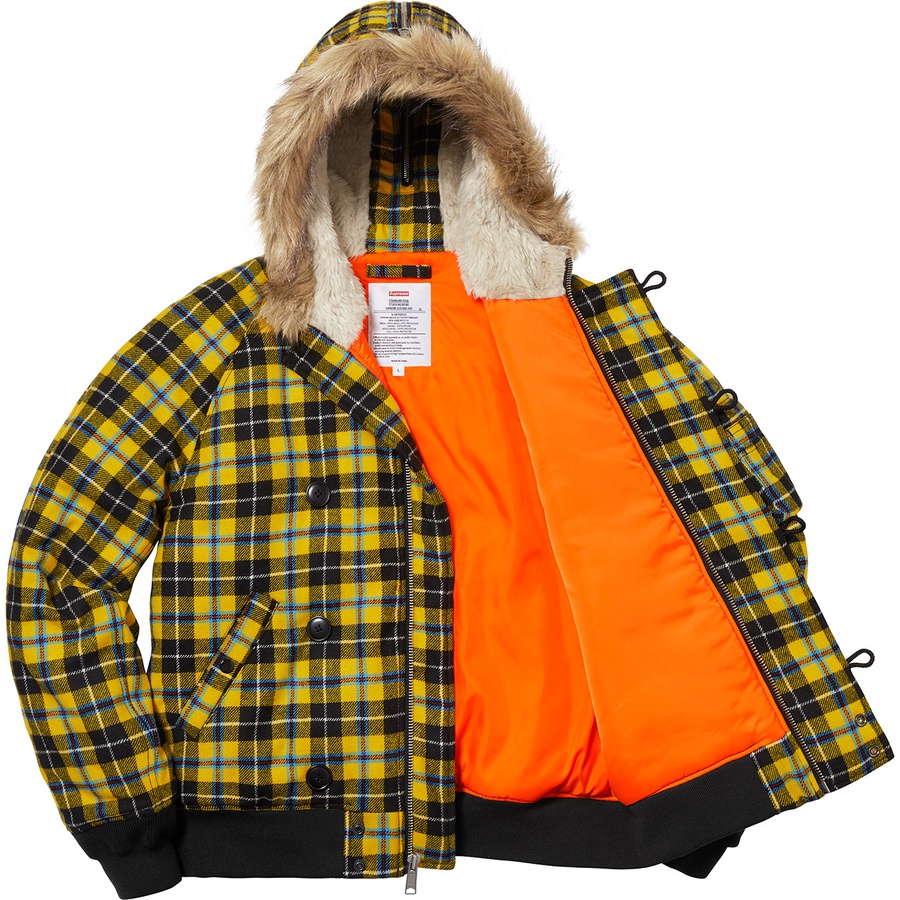 Details on Wool N-2B Jacket Yellow Plaid from fall winter 2018 (Price is $398)